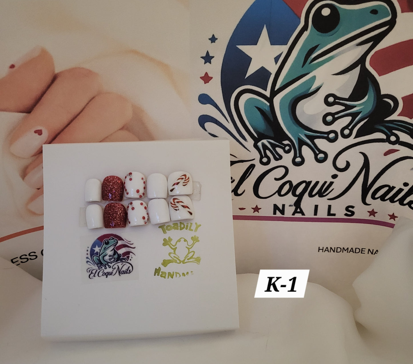 K-1 Candy Cane Children's Nails