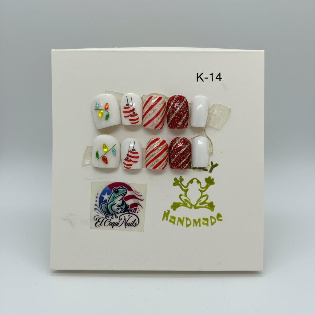 K-14 Candy Stripes Children's Nails