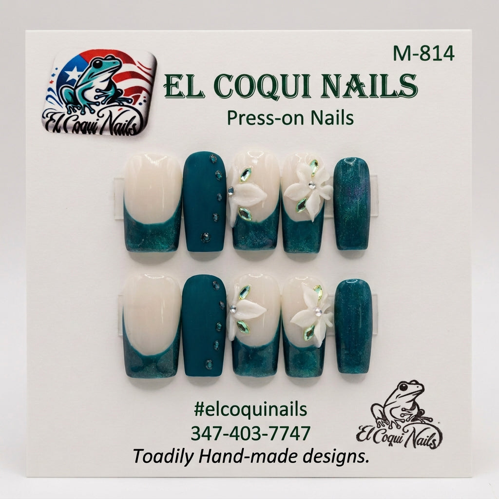 M-814 Blue French w/flowers