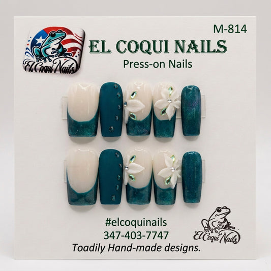 M-814 Blue French w/flowers