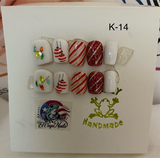 K-14 Candy Stripes Children's Nails